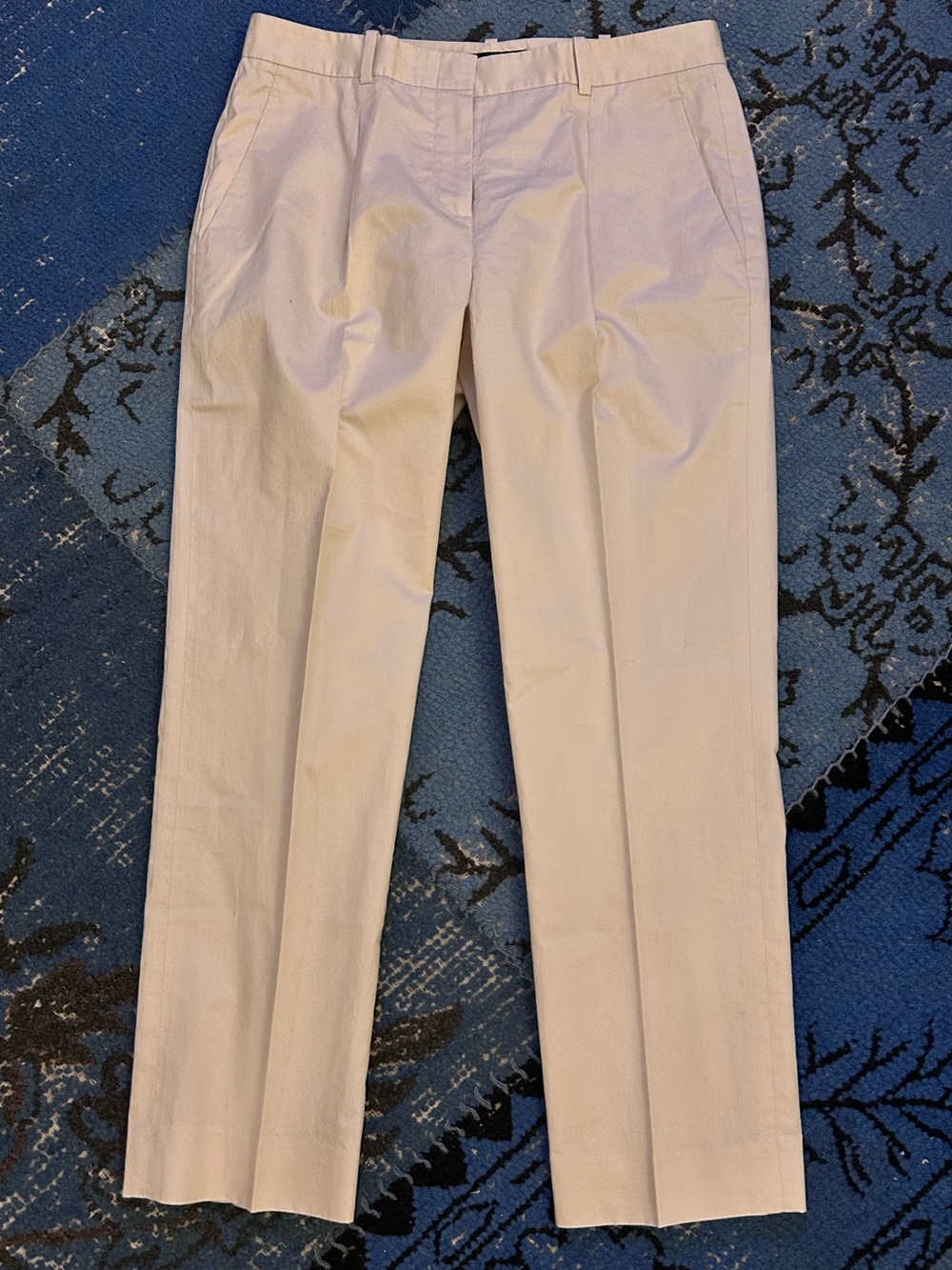 Theory Cotton Cropped Straight Leg Pants